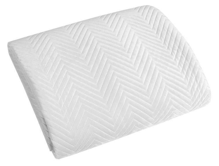 Biely jednofarebný prehoz na posteľ s prešívaním