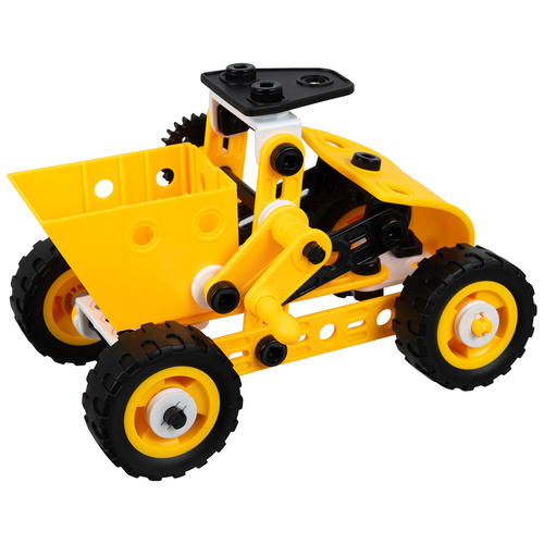 Kreatív 3D építő készlet gyerekeknek - 100 alkatrész csavarokkal, kerekekkel és szerszámokkal