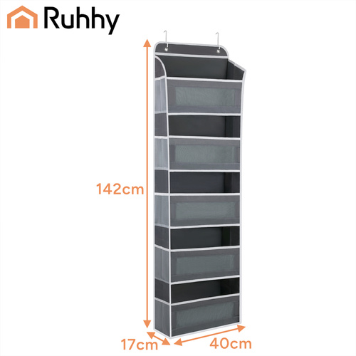 Ajtós akasztós szervező - szekrény polc 5 polccal 142 x 40 x 17 cm