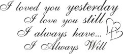 Adesivo murale con testo I LOVE YOU