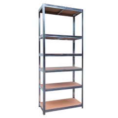 Kovový úložný regál se 6 policemi 222 x 110 x 50 cm