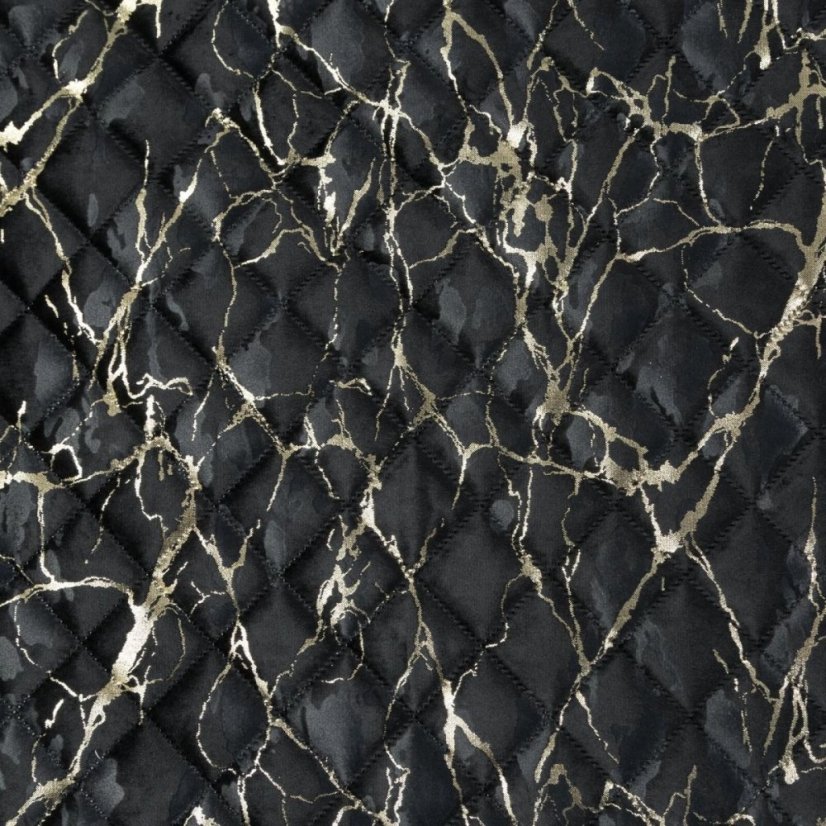 Schwarze dekorative Tagesdecke mit Marmoreffekt