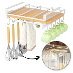 Függő fém polc - konyhai rendszerező fehér