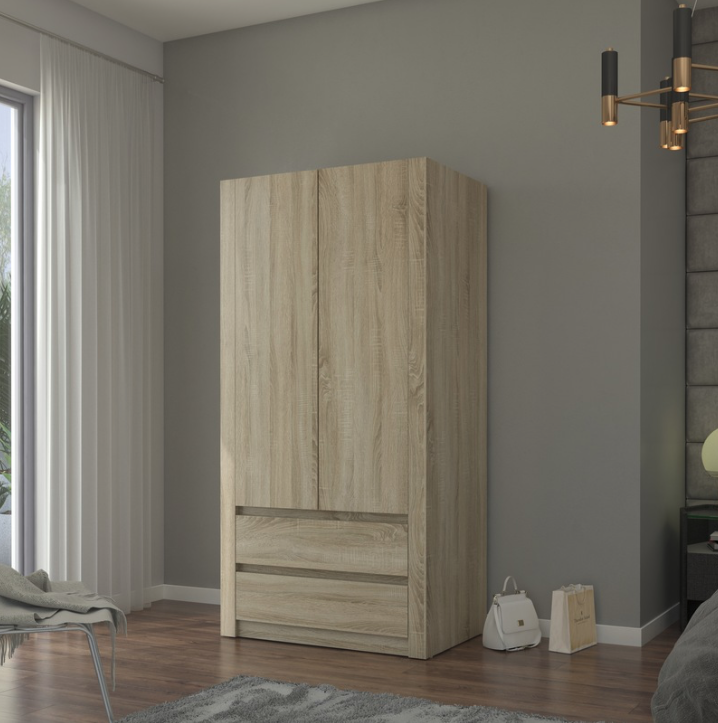 Modern kétajtós gardróbszekrény MODERN B20 180 x 90 x 55 cm - különböző színváltozatokban.