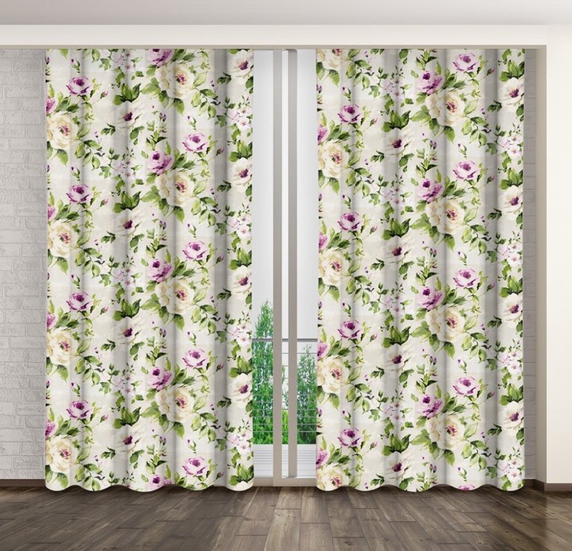 Draperii cu model de flori