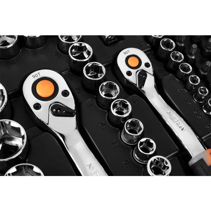 Nástrčkové kľúče 1/2", 3/8", 1/4", sada 219 ks, CrV 10-076 NEO