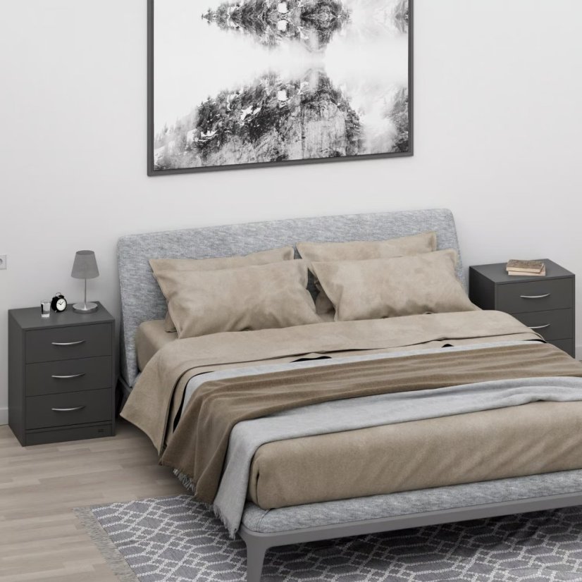 Eloise éjjeliszekrény - 2 darabos szett, 3 fiókos, 54 × 39 × 28 cm