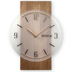 Wanduhr aus Eiche GEOMETRIC - Milchglas
