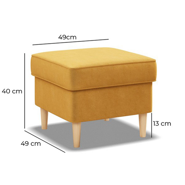Štýlová žltá taburetka 49 x 49 x 40 cm