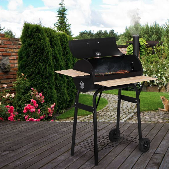 Gartengrill mit Schornstein und eingebautem Thermometer
