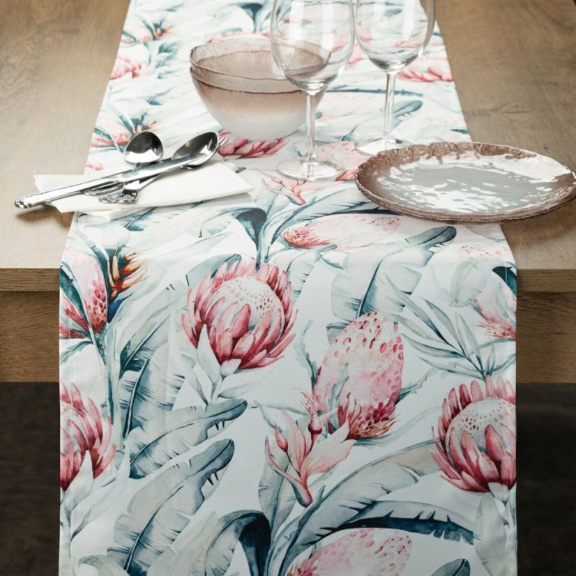 Obrus, štóla s tropickým botanickým vzorom