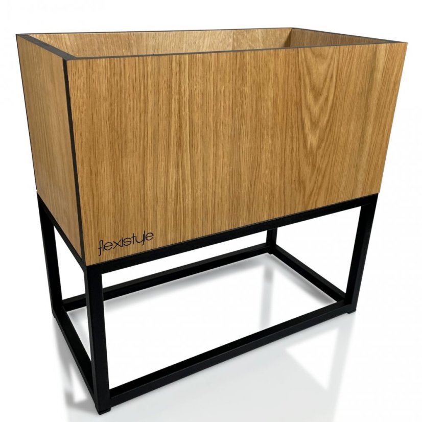 Ghiveci de lux din stejar natural neted LOFT FIORINO 42X22X40 cm