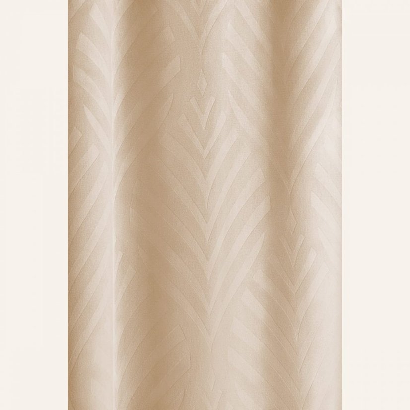Krémový zamatový záves so zavesením na strieborné kruhy 140 x 280 cm
