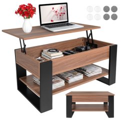 Konferenční stolek Ruhhy 92 x 51 cm se zvedací deskou, úložným prostorem a policí