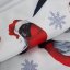 Weihnachtslaken aus Mikrofaser - weiß-rot mit Vögeln und Wintermuster