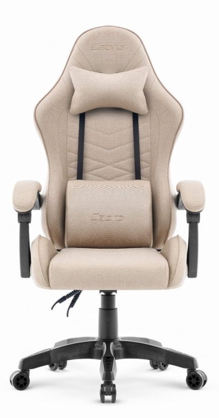 Scaun gaming CABRO C500 – din țesătură, cu spătar reglabil, capacitate de până la 150 kg, bej + CADOU