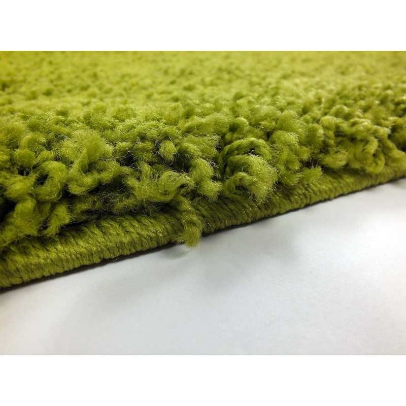 Zelený koberec do obývačky s vláknom SHAGGY