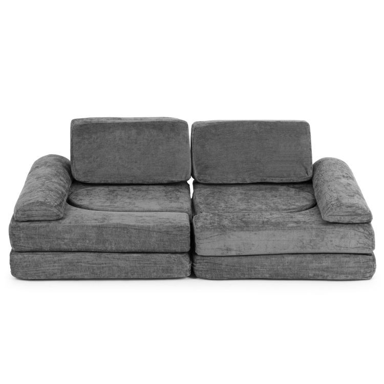 Großes dunkelgraues modulares Kindersofa - 10 Teile