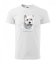 Kvalitné bavlnené tričko pánske s potlačou westhighlandského teriéra - Farba: Biela, Veľkosť: 4XL