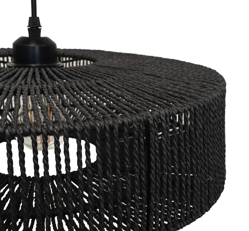 Závesné svietidlo z juty a kovu 60W