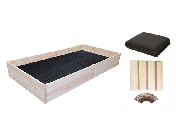 Vyvýšená dřevěná postel 240 x 120 x 27 cm