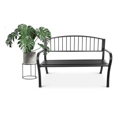 Panchina da giardino in alluminio con schienale 125 x 53 x 82 cm