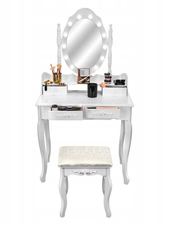 Kvalitný toaletný stolík so zkadlom a LED svetielkami