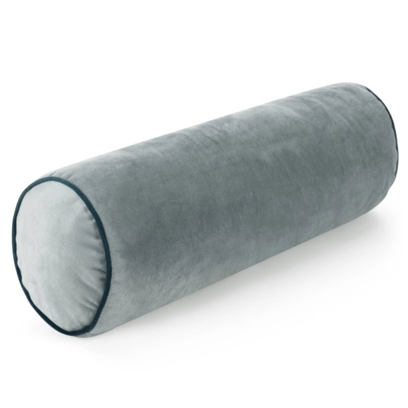 Dekoračný zamatový vankúš v tvare valčeka