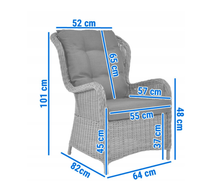 Zahradní ratanové křeslo s podnožkou