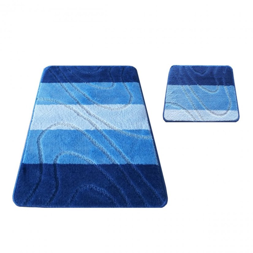 Dvojdielny set kúpeľňových predložiek v modrej farbe