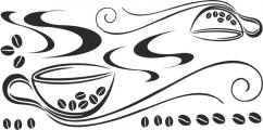 Adesivo murale per cucina due tazze di delizioso caffè