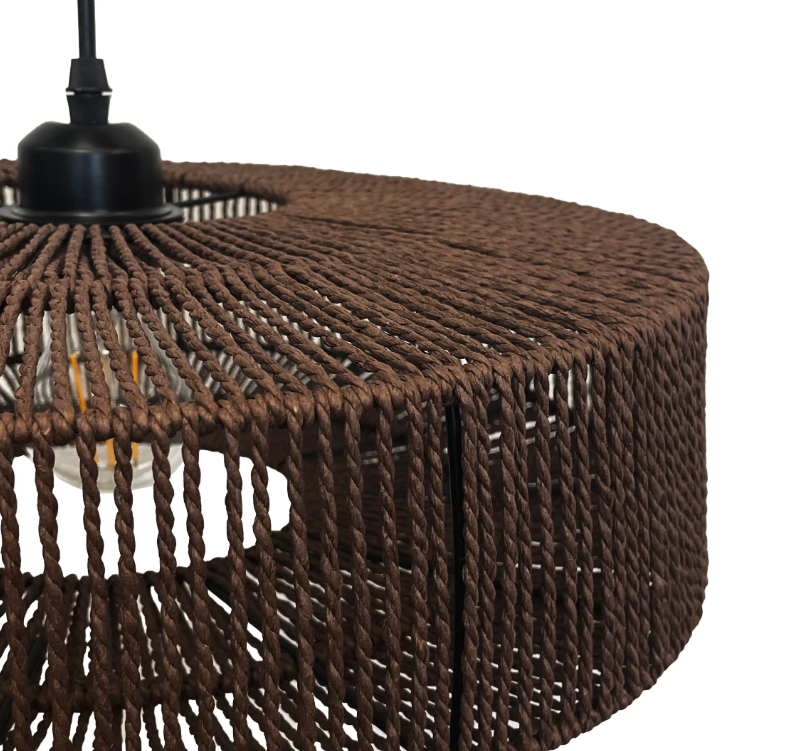 Viseća svjetiljka od jute i metala 60W - Boja: Bež