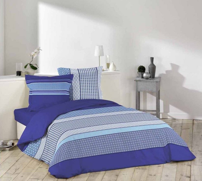 Posteľná bielizeň na maželskú posteľ modrej farby DAMARA BLUE