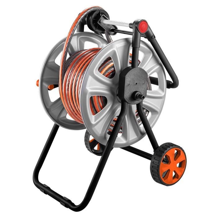 Vozík na záhradnú hadicu, kovový, do 60 m 1/2" hadice, 15-792 NEO
