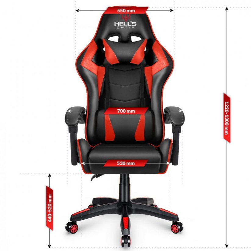 Gaming-Stuhl HC-1007 schwarz mit roten Details