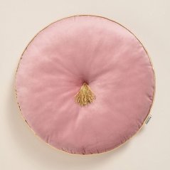Elegantes rundes Zierkissen aus rosa Velours