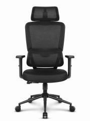 CABRO C506 scaun de birou ergonomic cu tetieră și suport lombar, până la 150 kg, negru