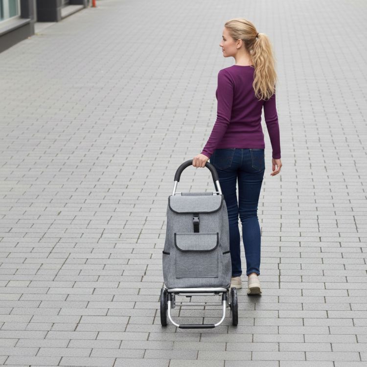 Zusammenklappbarer Einkaufswagen mit großen Rädern 33 l