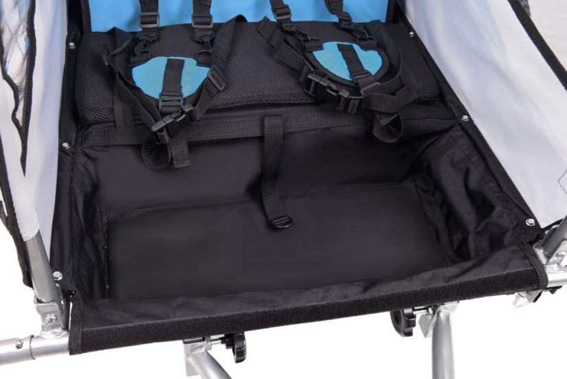 2-miestny príves za bicykel s tlmičom + JOGGER modrý