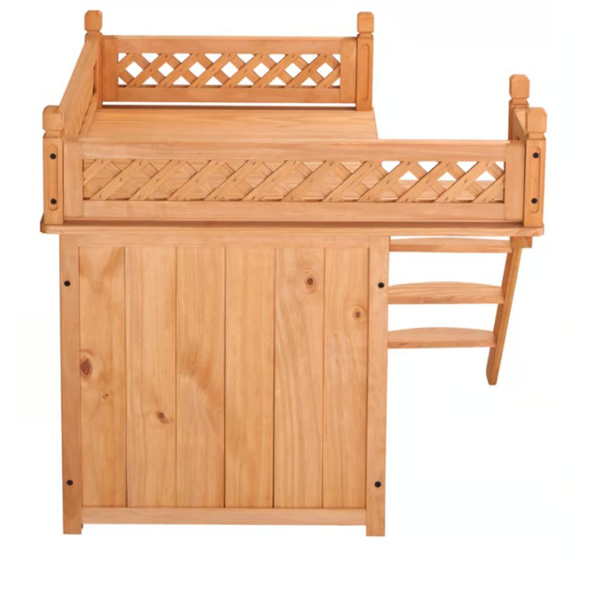 Casetta per gatti in legno 53,5 x 54,5 x 64,5 cm