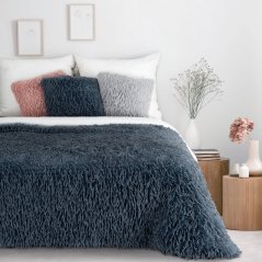 Chlpatá deka s flísovou podšívkou - modrá