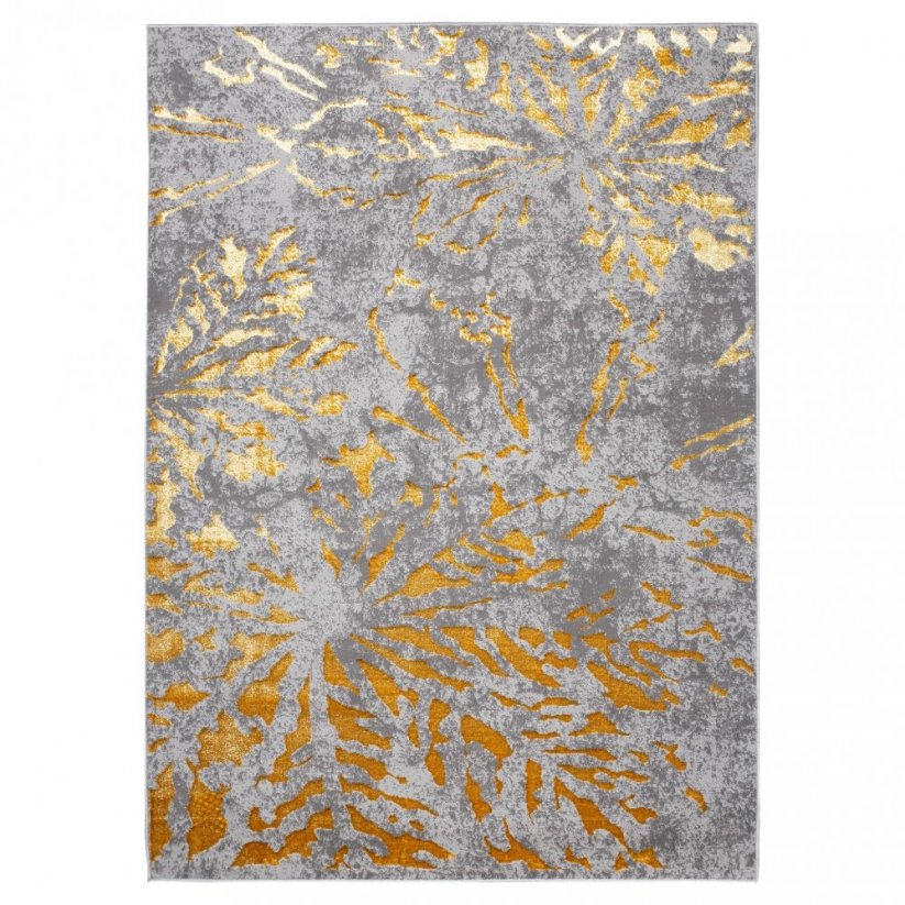 Exkluzív modern szürke szőnyeg arany motívummal