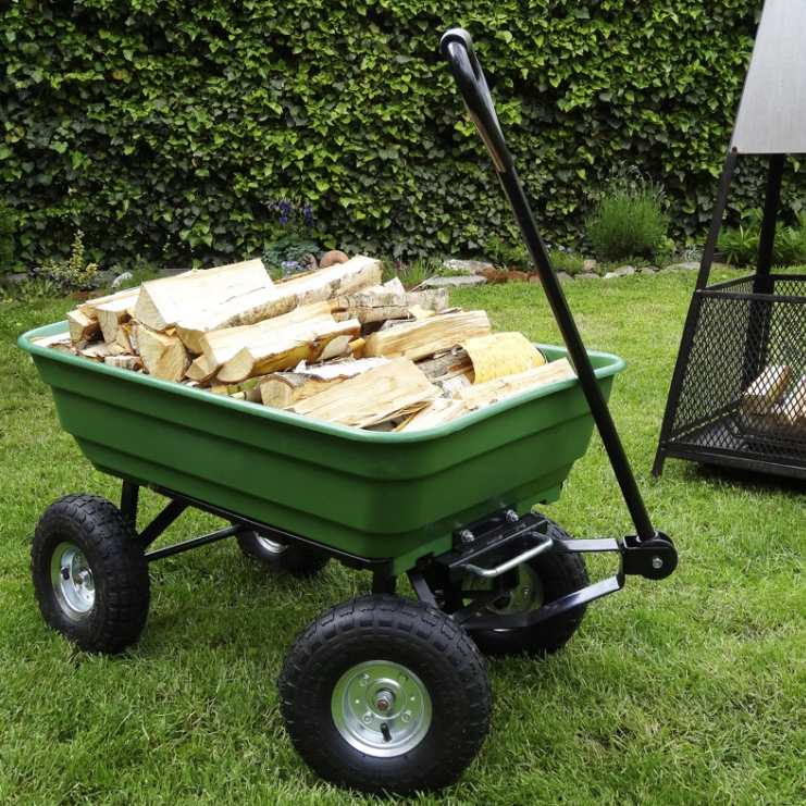 Kippbarer Gartenwagen mit festem Griff