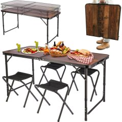 Set da campeggio pieghevole - tavolo + 4 sedie