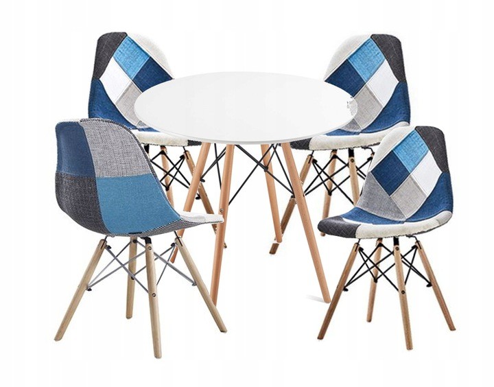 Pohodlná interiérová židle ve stylu patchwork do obývacího pokoje