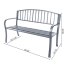 Vrtna aluminijasta klop z naslonom 125 x 53 x 82 cm