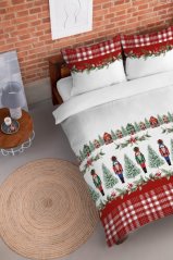 Božićna posteljina crvena s Orašarom