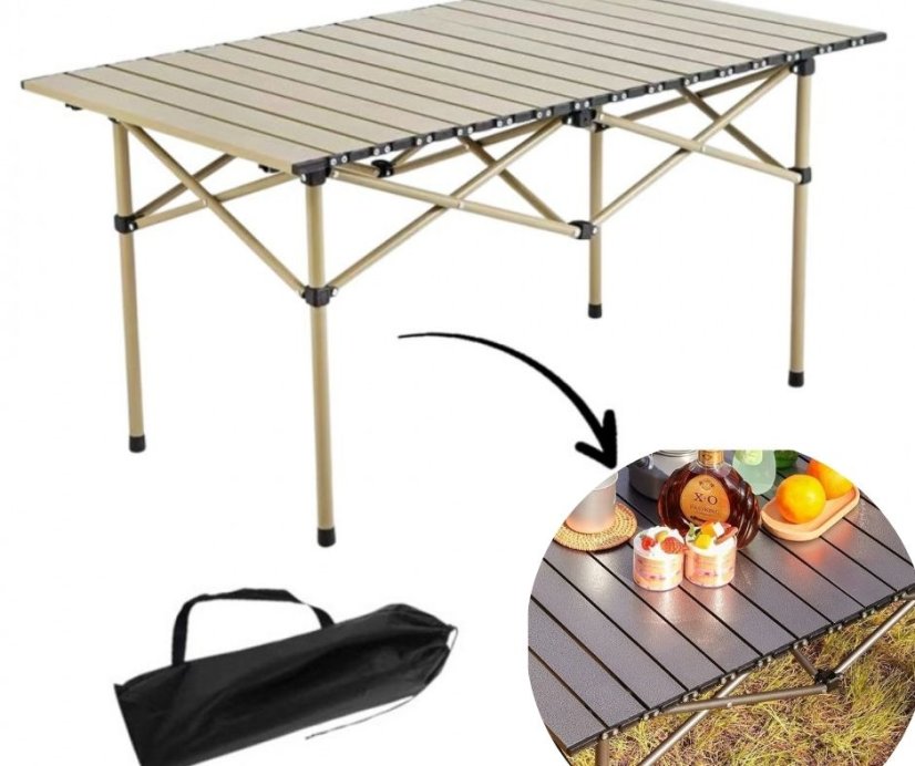 Skladací kempingový stôl 95 x 56 x 50 cm s obalom