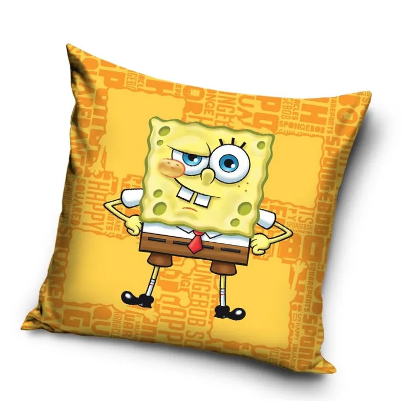 Detská velúrová obliečka na vankúš SpongeBob