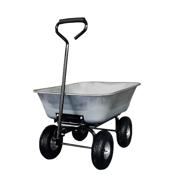 Cărucior de grădină 3 în 1 cu basculantă, capacitate de încărcare până la 250 kg, oțel galvanizat